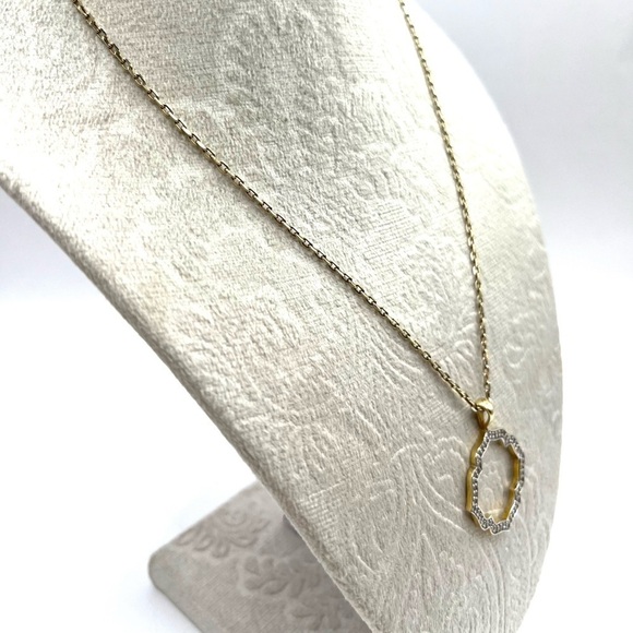 Ornate Open Necklace With Diamonds By Heng Ngai Gold over 925 SS Necklace - Picture 6 of 13